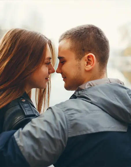 Couple about to kiss