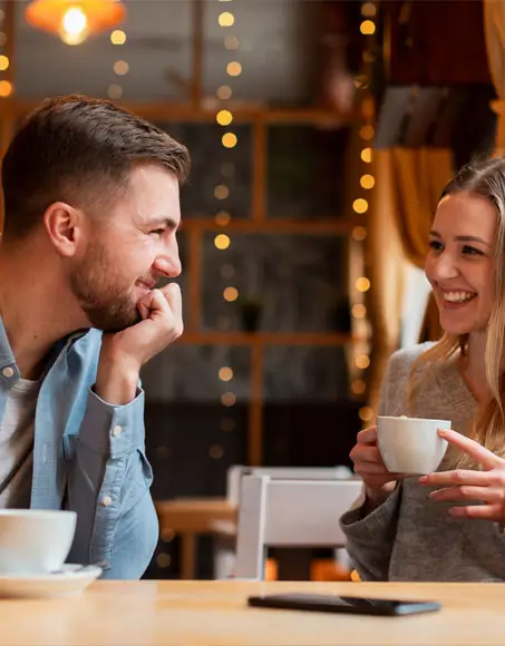 Couple having coffee